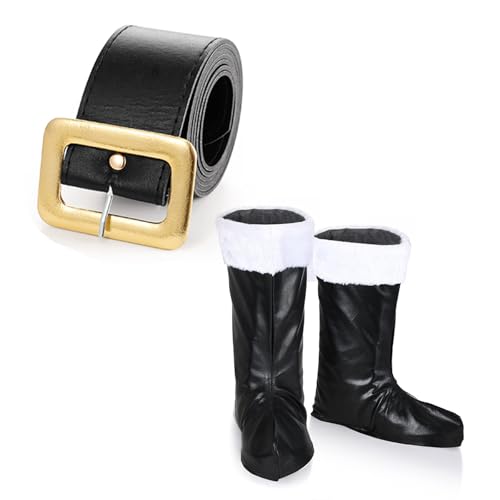 Psdndeww Weihnachtsmann-Kostüm, Weihnachts-Outfit, Stiefelüberzüge, Ledergürtel, Cosplay, Halloween, Verkleidung, Weihnachtsmann Psdndeww Weihnachtsmann-Kostüm, Weihnachts-Outfit, Stiefelüberzüge, Ledergürtel, Cosplay, Halloween, Verkleidung, Weihnachtsmann von Psdndeww