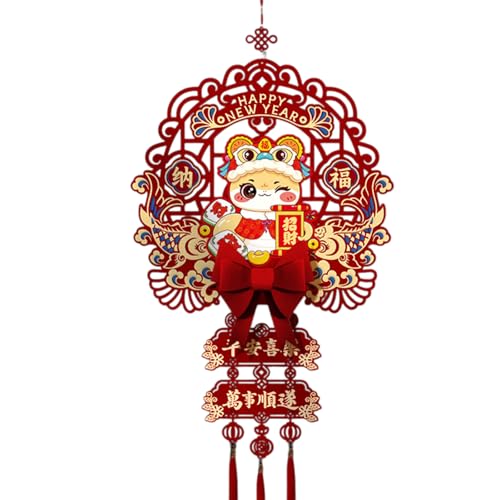 Quastenanhänger aus Filz 2025 Jahr Schlange Glücksfigur Anhänger chinesische Dekoration Frühling Ornament Haus von Psdndeww