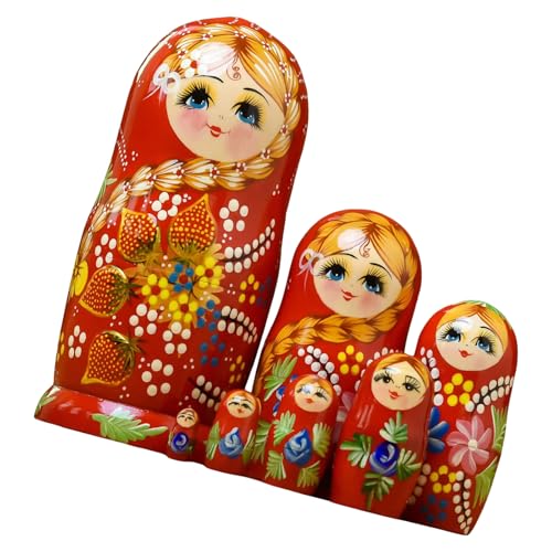 Russische Matrjoschka-Matrioshka-Puppen, 7-lagig, traditionell, handbemalt, mit stapelbaren Spielzeugzahlen Russische Matrjoschka-Matrioshka-Puppen, 7-lagig, traditionell, handbemalt, mit stapelbaren Spielzeugzahlen von Psdndeww