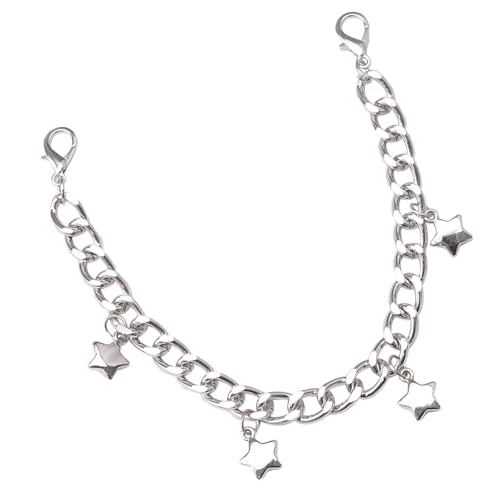 Stiefelkette mit modischem Sternanhänger, verstellbare Silberkette mit Sternen, Stiefeln und Knöchelzubehör für Damen von Psdndeww