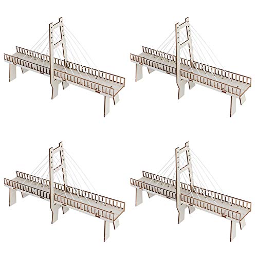 4 Set 3D-Holzpuzzle Brückenmodell, Mechanische Holzpuzzles Experimentelles DIY-Gebäudemodell für Kinderspielzeug von Pssopp