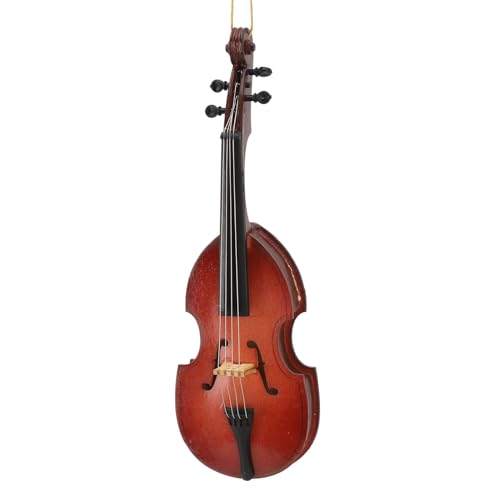 Mini Bassgitarrenmodellierung, Exquisite Handwerkskunst Vielseitiger Gebrauch Miniatur Bass Instrument Display mit Lanyard für die Heimdekoration von Pssopp