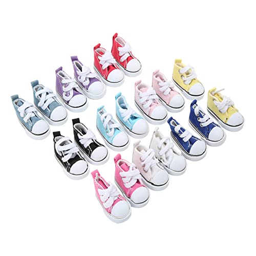 Pssopp 10 Paar 1/6 Doll Canvas -Schuhe, Hohe Reibungsmodeschuhe Resistent Gegen Puppengummiboden, Rot/Lila/Gelb, Leicht zu Tragen Pssopp 10 Paar 1/6 Doll Canvas -Schuhe, Hohe Reibungsmodeschuhe Resistent Gegen Puppengummiboden, Rot/Lila/Gelb, Leicht zu Tragen von Pssopp
