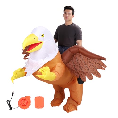 Pssopp Eagle Blow -up -Kostümanzug, Regensicher und Anti -Leckagen Schnell Aufblenden Erwachsenen Adler Aufblasbares Kostüm für Halloween Lustig Cosplay von Pssopp
