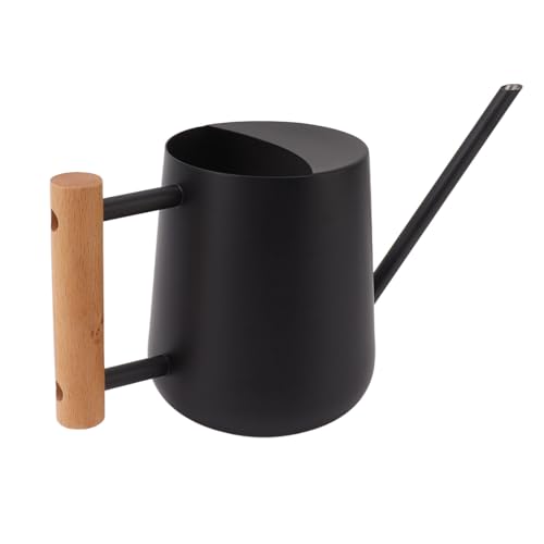 Pssopp Elegante Edelstahl -Bewässerung mit Langem Ausguss für Pflanzenpflege, Grüße Pot 900 Ml Haustierpflege (Black) von Pssopp
