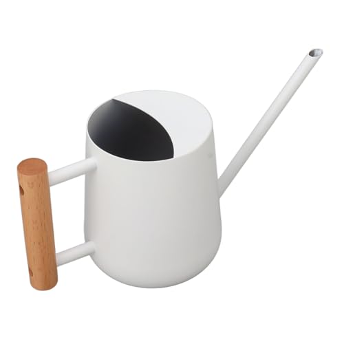 Pssopp Elegante Edelstahl -Bewässerung mit Langem Ausguss für Pflanzenpflege, Grüße Pot 900 Ml Haustierpflege (White) von Pssopp