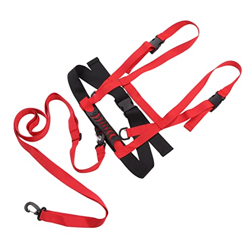 Pssopp Ski-Sicherheitsgurt, Tragbar, Einfach zu Verwenden, Nylon-Ski-Schultergurt Zum Radfahren (Rot) von Pssopp