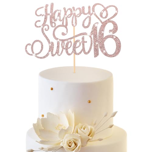 16 Cake Topper Happy Sweet Teenager, Party Roségold Glücklich Süß 16 Kuchendekoration Kuchen Deko 16 Geburtstag Junge Mädchen, Tortendeko 16 Geburtstag Deko Für Geburtstags Hauspartys Jahre 16 Cake Topper Happy Sweet Teenager, Party Roségold Glücklich Süß 16 Kuchendekoration Kuchen Deko 16 Geburtstag Junge Mädchen, Tortendeko 16 Geburtstag Deko Für Geburtstags Hauspartys Jahre von Psyqtsuary