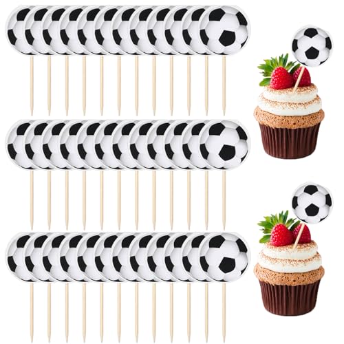 Cupcake-Topper, Fußball-Cupcake-Topper, einfach zu installieren, Fußball-Kuchenaufsätze, Sportmotive, Fußball-Cupcake-Dekoration für Sportbälle, Mottoball, Kindergeburtstag, Party-Dekoration, 36 Stück Cupcake-Topper, Fußball-Cupcake-Topper, einfach zu installieren, Fußball-Kuchenaufsätze, Sportmotive, Fußball-Cupcake-Dekoration für Sportbälle, Mottoball, Kindergeburtstag, Party-Dekoration, 36 Stück von Psyqtsuary
