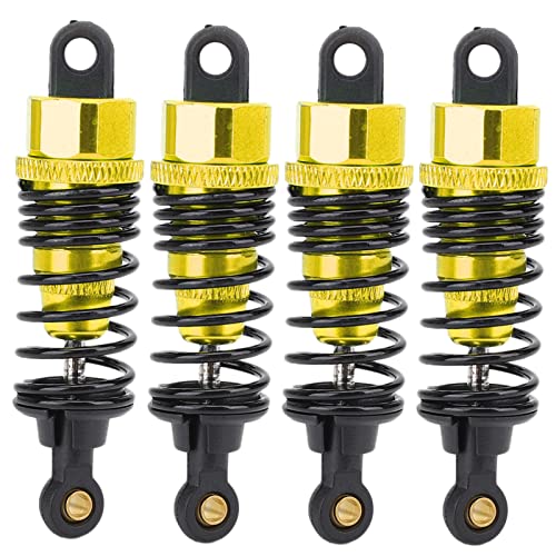 4 Stücke Aluminium Stoßdämpfer 102004 für HSP 1:10 RC Flachwagen RC Teile Zubehör (Gold) von Psytfei