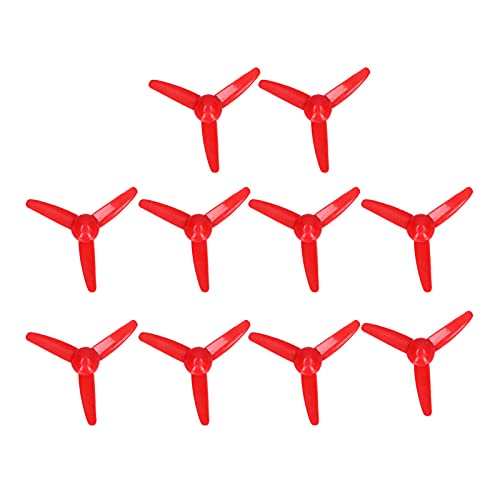 Psytfei 10 Stück 3-Blatt-Propeller, 70 Mm, Kunststoff-Propeller, DIY-Spielzeug-Propeller, Auto-Rotationszubehör, 2 Mm Innenloch Für Ferngesteuerte Boote, Power-Car-Modelle(Rot) von Psytfei