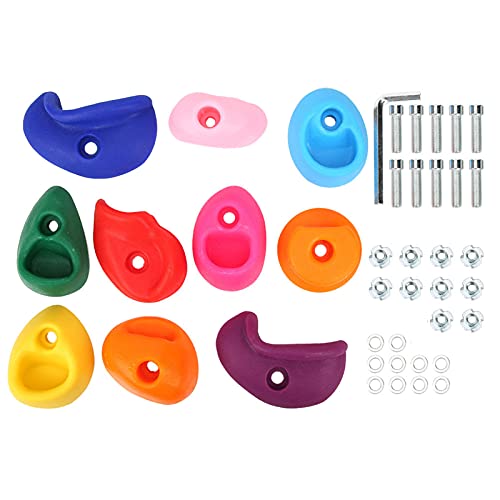 Psytfei 10 Stück Klettergriffe, Mehrfarbig, große Klettergriffe, große Felswandgriffe für den Außenbereich (Große 10er-Packung) von Psytfei