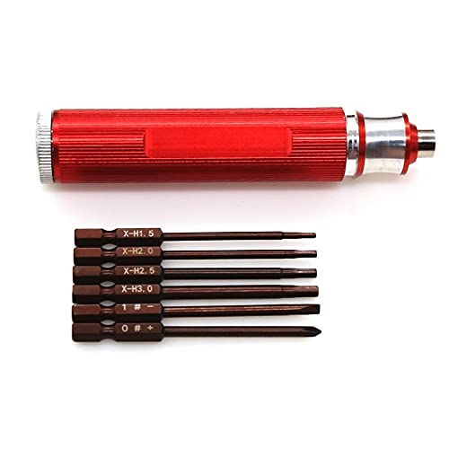 Ptdfjspt 6 Im 1 Sechskant Schraubendreher H1,5 2,0 2,5 3,0 Mm Sechskant Schlitz Schraubendreher Werkzeug Kit für RC Modell Auto Boot Flugzeuge, 2 von Ptdfjspt