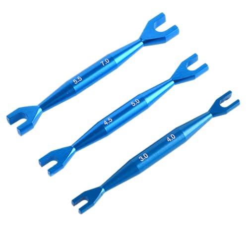 Ptdfjspt Ferngesteuertes Modellauto, Multifunktionaler Kleiner Schraubenschlüssel, Doppelseitiger Universalschlüssel für Ferngesteuerte Autos, Blau von Ptdfjspt