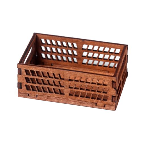 Ptdfjspt Spielzeug Miniatur Brotregal Spielzeug Miniatur Kuchengestell Aufbewahrungsbox/Korb mit Kuchengestell Aufbewahrungsbox Zubehör Holzfarbe von Ptdfjspt