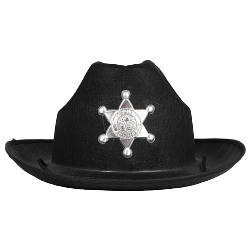 P 'tit Clown 90652 Hut Filz Sheriff Erwachsene – Schwarz von p'tit clown