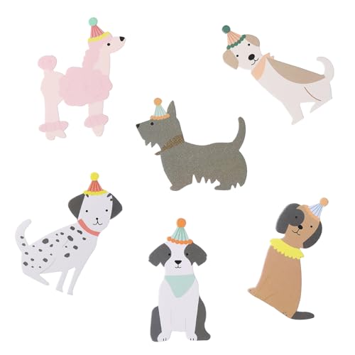 Cupcake-Aufsätze für Hunde, Welpen, Geburtstag, Kuchen, Banner, niedliche Tiergebäckstäbchen, Schild, Haustier-Thema, Party-Dekoration, Zubehör für Jahrestag, Babyparty, Jungen und Mädchen, 24 Stück von Ptwola