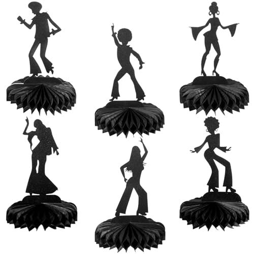 Ptwola 6 Stück Disco Waben-Mittelstücke Disco Tanzen Waben Tisch Jazz Tänzer Happy Birthday Cupcake Topper Wabendekorationen für 1970er Jahre Disco Musik Thema Geburtstag Party Kuchenzubehör Ptwola 6 Stück Disco Waben-Mittelstücke Disco Tanzen Waben Tisch Jazz Tänzer Happy Birthday Cupcake Topper Wabendekorationen für 1970er Jahre Disco Musik Thema Geburtstag Party Kuchenzubehör von Ptwola