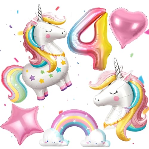 PtyPop 7 Stück Einhorn Deko Kindergeburtstag Mädchen 3 4 5 6 Jahre, Einhorn Folienballon Regenbogen Herzluftballons, Einhorn Luftballon Stehend, Einhorn Kindergeburtstag Decorations Party Deko PtyPop 7 Stück Einhorn Deko Kindergeburtstag Mädchen 3 4 5 6 Jahre, Einhorn Folienballon Regenbogen Herzluftballons, Einhorn Luftballon Stehend, Einhorn Kindergeburtstag Decorations Party Deko von PtyPop