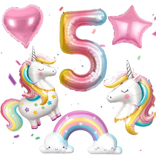 PtyPop 7 Stück Einhorn Deko Kindergeburtstag Mädchen 3 4 5 6 Jahre, Einhorn Folienballon Regenbogen Herzluftballons, Einhorn Luftballon Stehend, Einhorn Kindergeburtstag Decorations Party Deko PtyPop 7 Stück Einhorn Deko Kindergeburtstag Mädchen 3 4 5 6 Jahre, Einhorn Folienballon Regenbogen Herzluftballons, Einhorn Luftballon Stehend, Einhorn Kindergeburtstag Decorations Party Deko von PtyPop