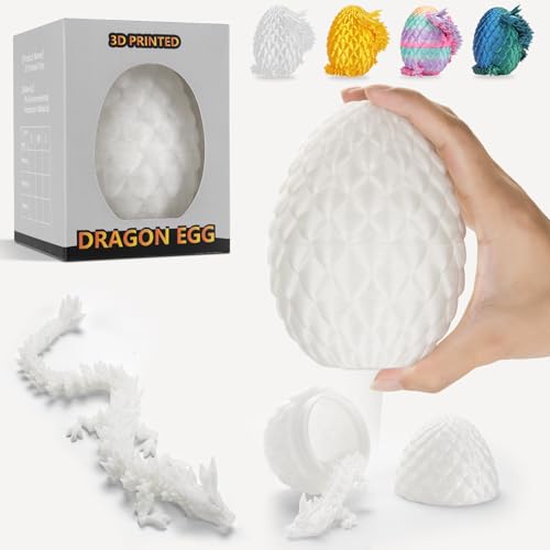 Ptyism 3D Gedrucktes Drachenei Mit Drache（Leuchtende-28CM-Drache） 3D-Gedrucktes Ei丨Dragon Egg,Drachen Ei für Kinder Erwachsene Heim Büro Schreibtischspielzeug von Ptyism
