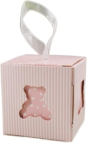 10 Stück/Los Rosa/Blau Hohlbär Papierboxen Pralinenschachtel Hochzeitsgeschenke Geschenk Süßigkeitenhalter Party Geburtstagsversorgung (Farbe: Blu) (Size : Roze) von PULaif