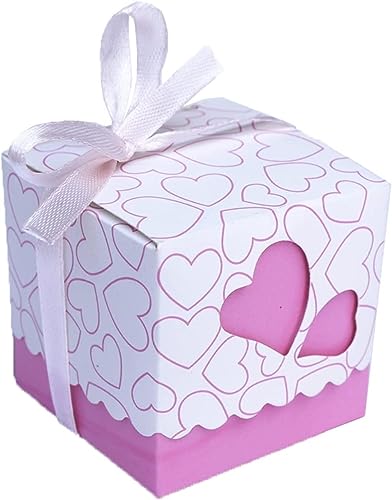 10 Stück ausgehöhlte Liebes-Hochzeitsboxen, Geschenkbox, Süßigkeitenbox, Band, lila, rosa, Süßigkeitenboxen, Papierbox, Geschenktüten, süß (Farbe: G, Größe: 10 Stück) (Farbe: D, Größe(B) von PuLAif