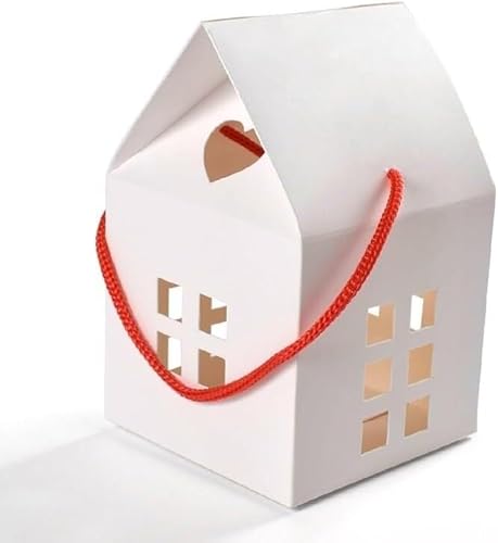 20/50 Stück Kraftpapier-Geschenkboxen for Hochzeiten, Geschenktüten, kleine Süßigkeitenverpackungsbox in Hausform (Farbe: 2, Größe: 20 Stück_8 x 8 x 7 (Farbe: 2, Größe: 20 Stück (Farbe: 108, Größe: 50 von PULaif