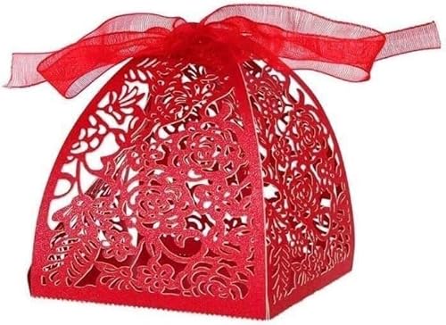 50 Stück Hochzeits-Süßigkeitenboxen, hohle Geschenkboxen for Partygeschenke (Farbe: 5) (Farbe: 2) (Farbe: 2) (Farbe: 3, Größe: Einheitsgröße)(3) von PULaif