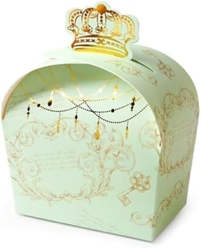 Bronzing Crown Geschenkbox, faltbar, for Hochzeitsfeiern, Bonbonfarben, kleine Schmuckpapierbox (Farbe: Pink, Größe: 50 Stück_8,5 x 5 x 9,5 (Farbe: Pink, Größe (Farbe: Pink, Größe: 50(Green) von PULaif