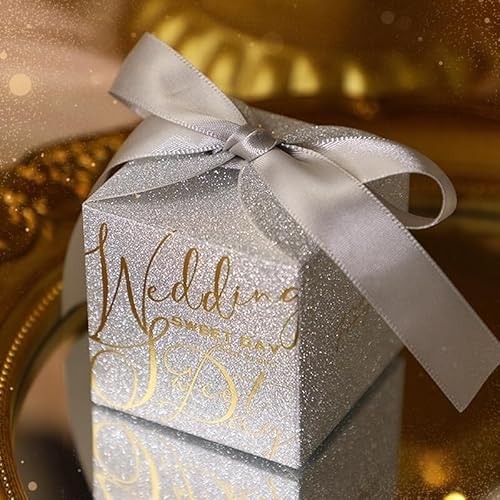 Geschenkbox, Kartonverpackung, Schokoladenschachtel (Farbe: Gold 2, Größe: S 6,5 x 6,5 x 6,5 cm, 10 Stück) (Farbe: Gold 2, Größe: S 6,5 x (Farbe: (Farbe: Gold 1, Größe: L(Silver 1) von PULaif