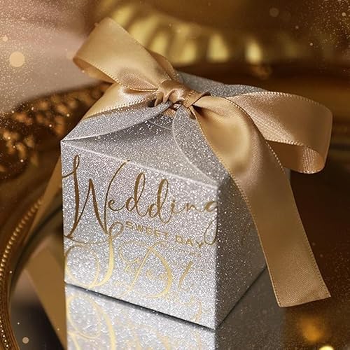 Geschenkbox, Kartonverpackung, Schokoladenschachtel (Farbe: Gold 2, Größe: S 6,5 x 6,5 x 6,5 cm, 10 Stück) (Farbe: Gold 2, Größe: S 6,5 x (Farbe: (Farbe: Gold 1, Größe: L(Silver 2) von PULaif