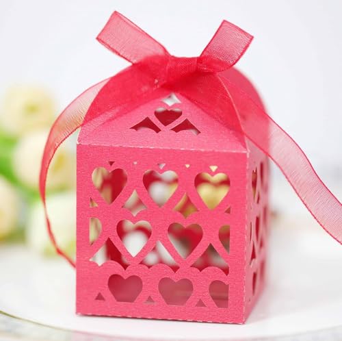 Kleine quadratische Geschenkbox mit Liebesherz for Hochzeitsfeiern und Geburtstage (Farbe: 8, Größe: 50 Stück_5 x 5 x 8 cm) (Farbe: 4, Größe: 50 Stück-5 x 5 x 8 cm) (Farbe: 2, Größe (Farbe: 6, Größe: von PuLAif