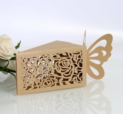 Rosen-Geschenkboxen for Süßigkeiten, dreieckige Papierverpackungsbox (Farbe: Rot, Größe: 100 Stück_5 x 5,5 x 9 cm) (Farbe: Rot, Größe: 100 Stück-5 x 5,5 x 9 cm (Farbe: Rot (Farbe: Rot, Größe: 50 Stück von PULaif