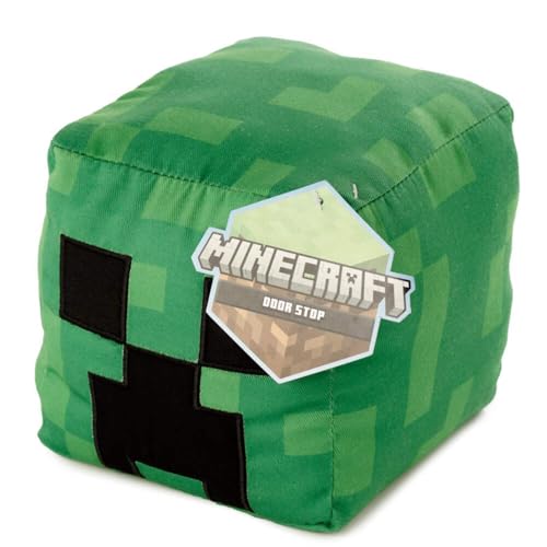 Puckator Minecraft Creeper Türstopper Türsack, dekorativer Türpuffer für Boden, Stoff, offizielle Lizenz, Creeper Minecraft Motiv, für Innen von Puckator