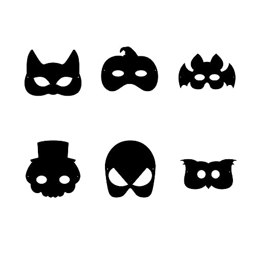 Puco 12-teiliges Set Scratch-Arts Scratch Paper Mask Multi-Style-Design-Gesichtsmasken für die Geburtstagsfeier von Tieren Halloween Dress-Up Scratch Paper Mask von Puco