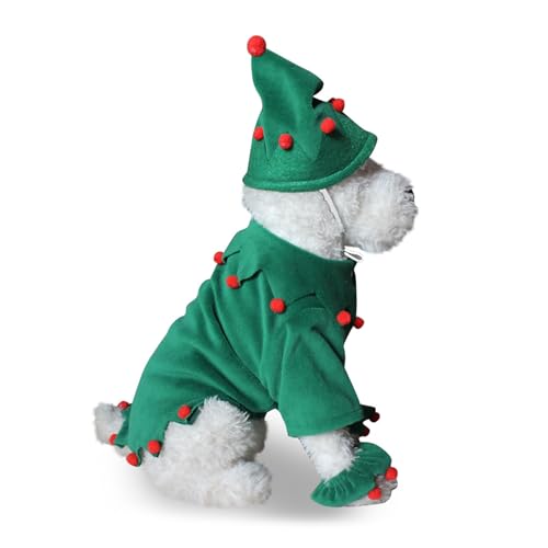 Puco Mehrere Arten Weihnachten Halloween Haustier Kostüm mit Hut Set Katze Hunde Pullover Warm halten Overall für Haustier Cosplay Party Haustier Kostüm von Puco