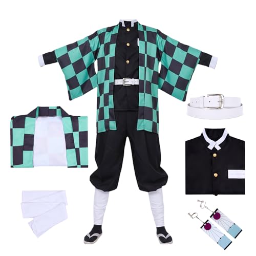 Puddry Dämonentöter-Kostüm, Tanjiro-Cosplay, Halloween, Anime, Cosplay für Kinder und Erwachsene, Welttag des Buches, Karneval, Party, Motto-Kostüme Puddry Dämonentöter-Kostüm, Tanjiro-Cosplay, Halloween, Anime, Cosplay für Kinder und Erwachsene, Welttag des Buches, Karneval, Party, Motto-Kostüme von Puddry