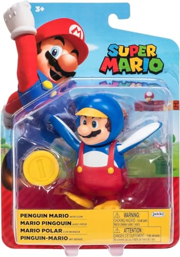 Super Mario Acation Pinguin Mario mit Münze, 10,2 cm von Pueri