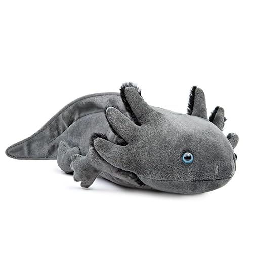 PuffPurrs Kuscheltier Grauer Axolotl Plush Plueschtier Stofftier Spielzeug Pluesch Plüsch Kinder Kawaii Pillow Cute Für Mädchen Deko Toys Plueschtiere Plushie Toy Weihnachten Geschenk 45CM/17IN von PuffPurrs