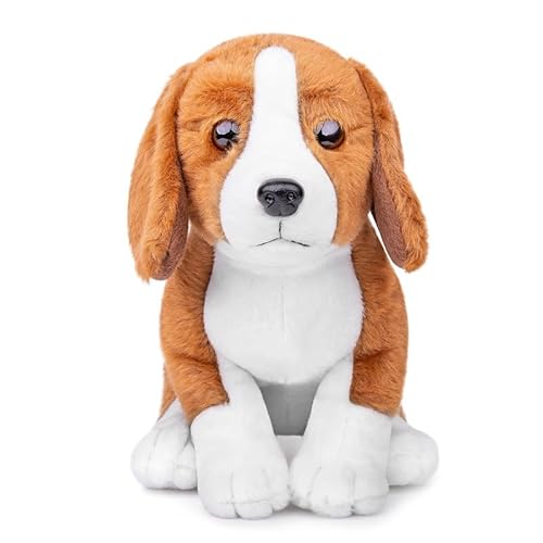 PuffPurrs Beagle Plüschtier - Realistischer brauner Beagle Stofftier, 8 Zoll, niedliches Hunde-Welpen-Plüschtier, einzigartige Plüschgeschenksammlung für Kinder von PuffPurrs