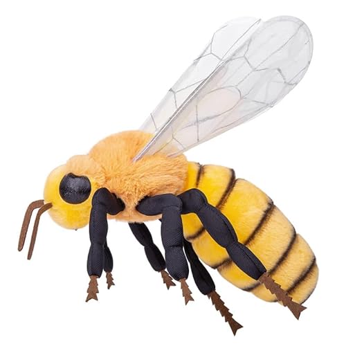 PuffPurrs Bienen Plüschtier - Realistische Bienen Stofftiere, 11 Zoll, Realistische Bienen mit großen Flügeln, Simulation Bienen Plüschmodellspielzeug, Einzigartige Plüschgeschenksammlung für Kinder von PuffPurrs