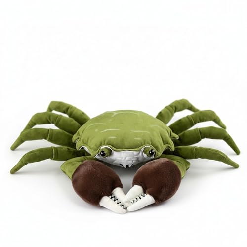PuffPurrs Chinesische Wollhandkrabbe Plüschtier - Lebensecht 43cm Haarige Scherenkrabbe Spielzeug, Realistisches Krustentier Geschenk von PuffPurrs