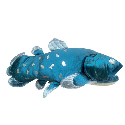 PuffPurrs Coelacanth-Fisch-Plüschtier, lebensechte und pädagogische prähistorische Fische, perfekt für Meereslebewohner, 36 cm von PuffPurrs