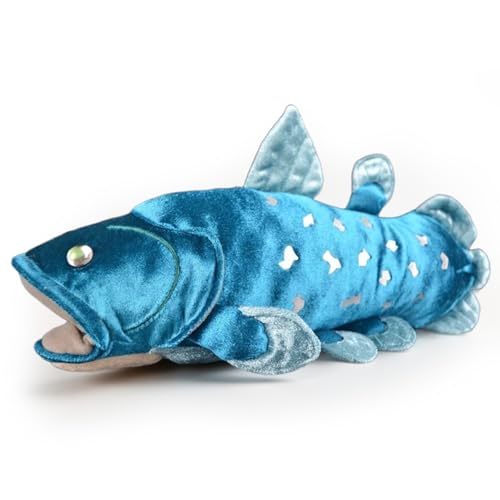 PuffPurrs Coelacanth-Fisch-Plüschtier, lebensechte und pädagogische prähistorische Fische, perfekt für Meereslebewohner, 36 cm von PuffPurrs