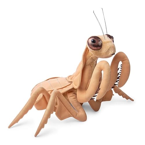 PuffPurrs Deroplatys Mantis Plüsch - Realistische 12" Braune Gebetsmantis Stofftiere, Lebensechte Insekten mit großen Flügeln, Mantis Plüschtier, Einzigartige Plüschgeschenke für Kinder von PuffPurrs