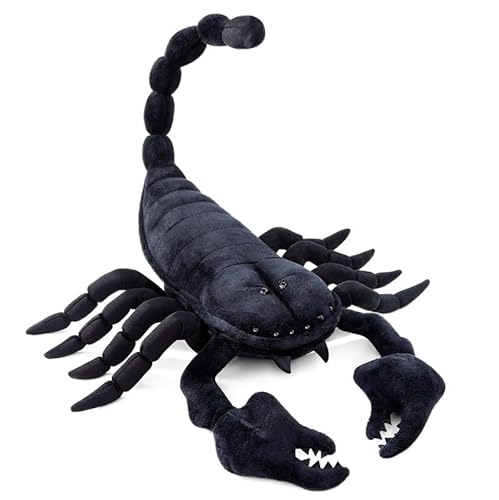 PuffPurrs Kaiser Skorpion Plüschspielzeug - Realistischer 16" Schwarzer Skorpion Stofftier, Simulation von weichen kriechenden Skorpion Stofftieren, Einzigartige Plüschtiere Sammlung für Kinder von PuffPurrs