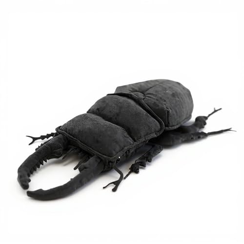 PuffPurrs Lebensecht Serrognathus Titanus Plüschtier, Realistische Gezackte Mandibeln Stofftierspielzeug, Süßer Schwarzer Riesen-Hirschkäfer Einzigartiges Geschenk, 26 cm von PuffPurrs