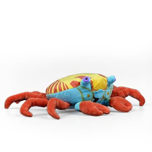 PuffPurrs Lebensechte Sally Lightfoot-Krabbe Plüsch, Realistisches Grapsus grapsus Kuscheltier, Einzigartiges Buntes Panzer Geschenk, 40 CM/15 Zoll von PuffPurrs
