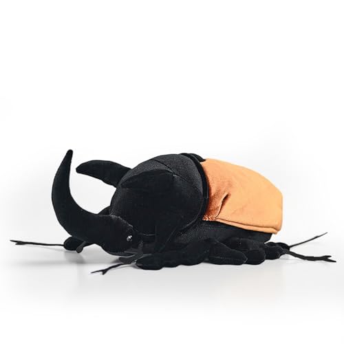PuffPurrs Lebensechter Eupatorus Gracilicornis Plüsch, Realistisches Käfer-Kuscheltier, Niedlicher Dynastinae-Insekt Einzigartiges Kissen-Geschenk, 25 cm/9.8 Zoll von PuffPurrs